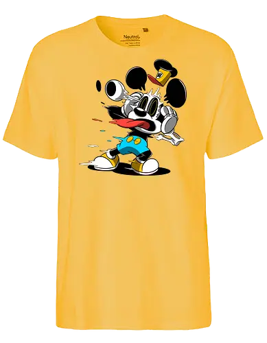 Freaky Klassische Maus Horror - Explodierende Dunkle Underground Cartoon Kunst - explodierendes Cartoon Skelett, klassische Maus Horror, explodierender Cartoon Freaky, schwarz weiß Maus Skelett, Auge springt Schädel Cartoon, fliegende Ohren Cartoon Horror, rote Zunge dunkler Cartoon, schmelzende Maus Kunst, klassischer Cartoon Horror Geek Druck, schwarz weiß bunt dunkler Cartoon, horror, freaky, skeleton, creepypasta, Halloween, Zombie explodierende Maus, alternative dunkle Cartoon Kunst, Underground Cartoon Maus, urbaner Geek Horror Druck, Pop Art Horror Maus - Fairtrade T-Shirt