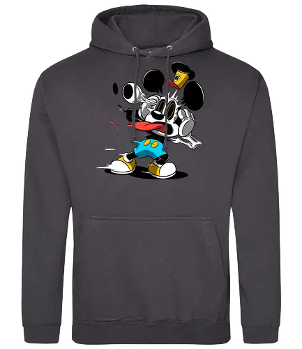 Freaky Klassische Maus Horror - Explodierende Dunkle Underground Cartoon Kunst - explodierendes Cartoon Skelett, klassische Maus Horror, explodierender Cartoon Freaky, schwarz weiß Maus Skelett, Auge springt Schädel Cartoon, fliegende Ohren Cartoon Horror, rote Zunge dunkler Cartoon, schmelzende Maus Kunst, klassischer Cartoon Horror Geek Druck, schwarz weiß bunt dunkler Cartoon, horror, freaky, skeleton, creepypasta, Halloween, Zombie explodierende Maus, alternative dunkle Cartoon Kunst, Underground Cartoon Maus, urbaner Geek Horror Druck, Pop Art Horror Maus - Standard Hoodie