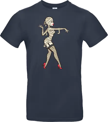 Mummy Pin-Up Girl Graphic Tee - mummy pin up girl, sexy halloween shirt, spooky pinup art, vintage horror graphic, rockabilly halloween tee, retro mummy design, burlesque monster girl, gothic pinup print, funny halloween costume, classic horror pin up - Standard T-Shirt