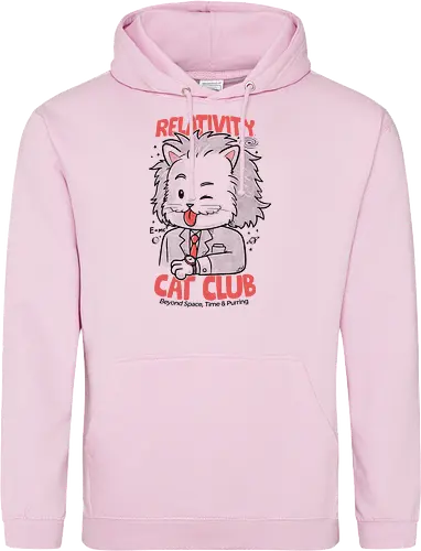 Relativity Cat Club - cat, kitty, animal, einstein, science, relativity, time - Standard Hoodie