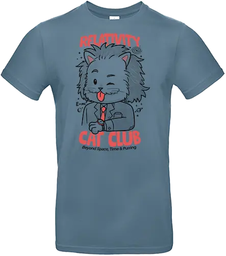 Relativity Cat Club - cat, kitty, animal, einstein, science, relativity, time - Standard T-Shirt