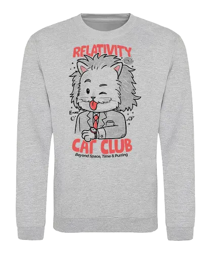 Relativity Cat Club - cat, kitty, animal, einstein, science, relativity, time - Sweatshirt