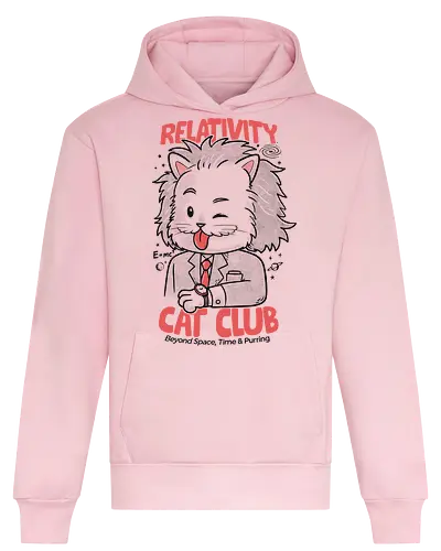 Relativity Cat Club - cat, kitty, animal, einstein, science, relativity, time - Heavyweight Hoodie