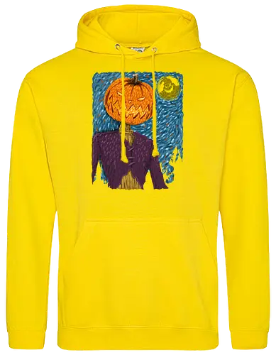 Starry Night in Halloween town - van gogh, starry night, scarecrow, pumpkin, night before christmas, terror movies, animation, halloween - Standard Hoodie
