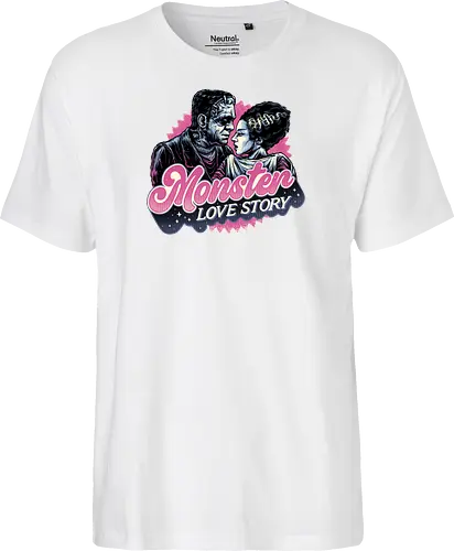 Monster Love Story - Horror, horror movies, classic horror, love, monsters, creature, Halloween - Fairtrade T-Shirt