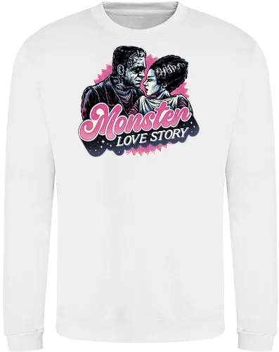 Monster Love Story - Horror, horror movies, classic horror, love, monsters, creature, Halloween - Sweatshirt