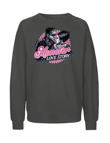 Monster Love Story - Horror, horror movies, classic horror, love, monsters, creature, Halloween - Fairtrade Sweatshirt