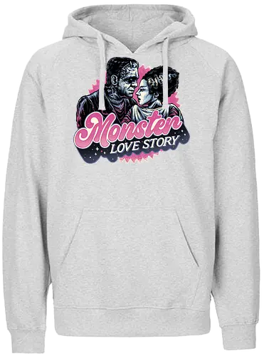 Monster Love Story - Horror, horror movies, classic horror, love, monsters, creature, Halloween - Fairtrade Hoodie