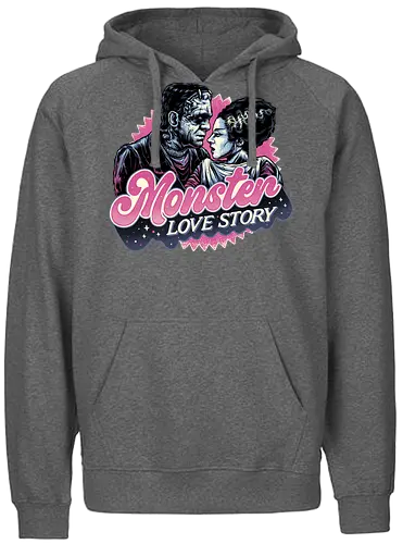 Monster Love Story - Horror, horror movies, classic horror, love, monsters, creature, Halloween - Fairtrade Hoodie