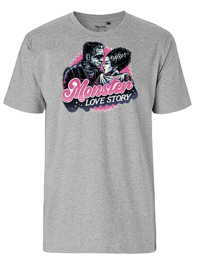 Monster Love Story - Horror, horror movies, classic horror, love, monsters, creature, Halloween - Fairtrade T-Shirt
