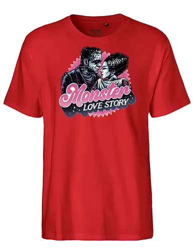 Monster Love Story - Horror, horror movies, classic horror, love, monsters, creature, Halloween - Fairtrade T-Shirt