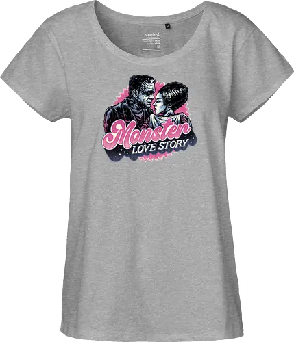 Monster Love Story - Horror, horror movies, classic horror, love, monsters, creature, Halloween - Fairtrade Girl Shirt