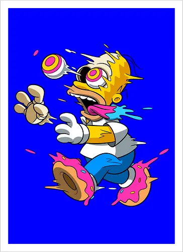 Papá Amarillo Freaky Donut Horror - Arte Cartoon Underground Springfield - Neon blaue Zunge Cartoon, alternative Donut Horror Kunst, dunkler Donut Springfield Cartoon, Geek Horror Donut Druck, Pop Art Donut Horror, gelber Vater Horror Donut, Cartoon Freaky Donuts, schmelzendes gelbes Skelett, rosa hypnotisches Auge Cartoon, Homer Simpson horror, Homer donut freaky, The Simpsons Treehouse of Horror, Homer zumbi skeleton, Donut Füße schmelzend, Underground Cartoon Horror Kunst, Neon Donut Cartoon Horror, gelber Vater Zombie, gelber Vater Horror Charakter, Skelett Donut Cartoon - Artprint