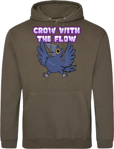 Crow with the flow - Crow, Krähe, Raven. Rabe - Standard Hoodie