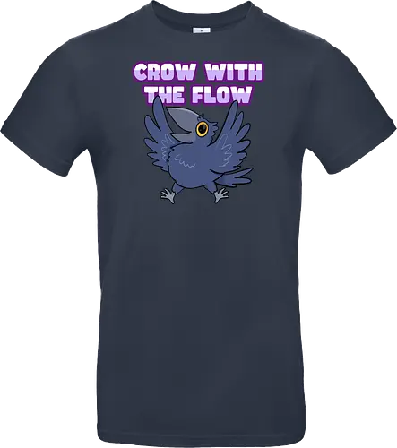 Crow with the flow - Crow, Krähe, Raven. Rabe - Standard T-Shirt