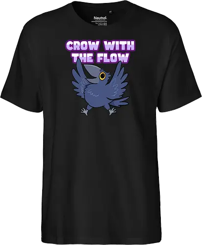 Crow with the flow - Crow, Krähe, Raven. Rabe - Fairtrade T-Shirt