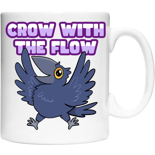 Crow with the flow - Crow, Krähe, Raven. Rabe - Cup