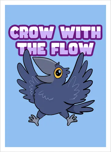 Crow with the flow - Crow, Krähe, Raven. Rabe - Artprint