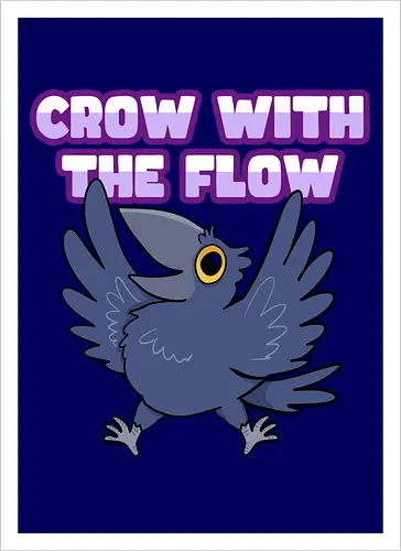 Crow with the flow - Crow, Krähe, Raven. Rabe - Artprint
