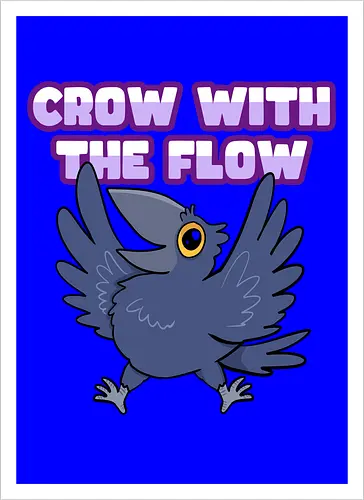 Crow with the flow - Crow, Krähe, Raven. Rabe - Artprint