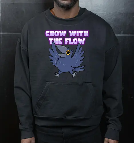 Crow with the flow - Crow, Krähe, Raven. Rabe - Cropped Sweatshirt
