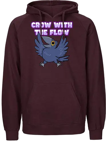 Crow with the flow - Crow, Krähe, Raven. Rabe - Fairtrade Hoodie