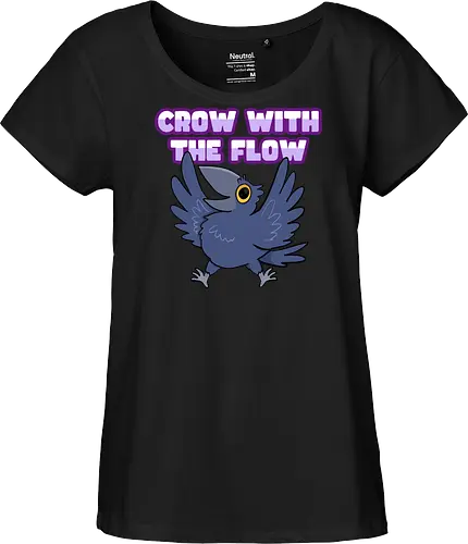 Crow with the flow - Crow, Krähe, Raven. Rabe - Fairtrade Girl Shirt