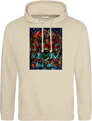 Digital Cyber Dog - Glitch Art, Abstrakt, Digital Art, Hund, Dackel, Hundeporträt, Dog Art, Vierbeiner, Haustier, Kontrastreich, Neongrün, Cyan, Grafikdesign, Pixeleffekt, Geek Art, Nerdwear, Statementshirt, Unkonventionell, Eyecatcher, Mosaik, Cyberpunk, Expressionismus, Psychedelisch, Moderne Kunst - Standard Hoodie