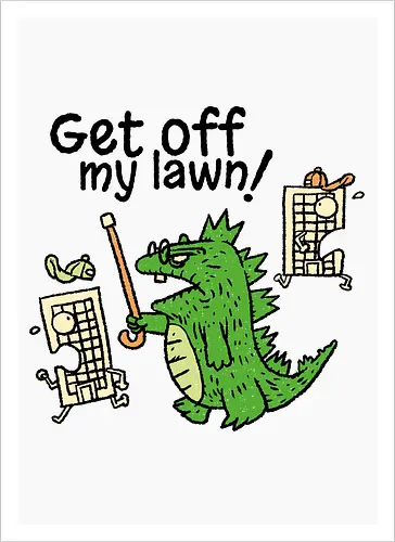 Grumpzilla - Kaiju, Old people, Grumpy - Artprint