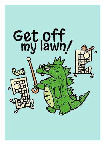 Grumpzilla - Kaiju, Old people, Grumpy - Artprint