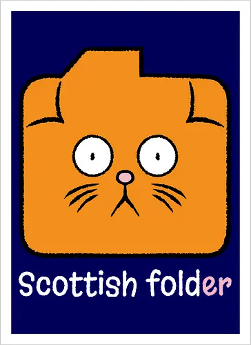 Scottish Folder - Cat, Cats, Folder, Scottish Fold - Artprint