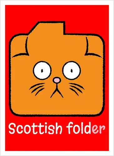 Scottish Folder - Cat, Cats, Folder, Scottish Fold - Artprint