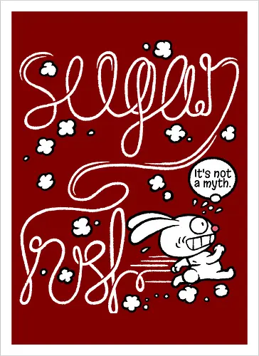 Sugar rush - Sugar rush, Sweets, Rabbit, Rabbit, Sugar - Artprint