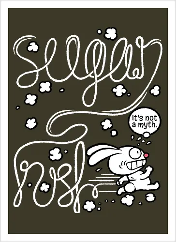Sugar rush - Sugar rush, Sweets, Rabbit, Rabbit, Sugar - Artprint
