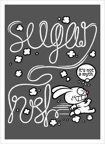 Sugar rush - Sugar rush, Sweets, Rabbit, Rabbit, Sugar - Artprint
