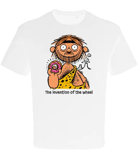 The invention of the wheel - Donut, Sweet, Caveman, Wheel - Oversize T-Shirt