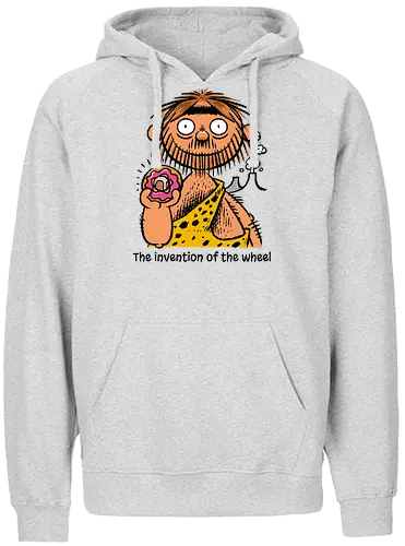 The invention of the wheel - Donut, Sweet, Caveman, Wheel - Fairtrade Hoodie