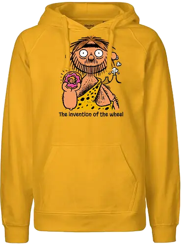 The invention of the wheel - Donut, Sweet, Caveman, Wheel - Fairtrade Hoodie