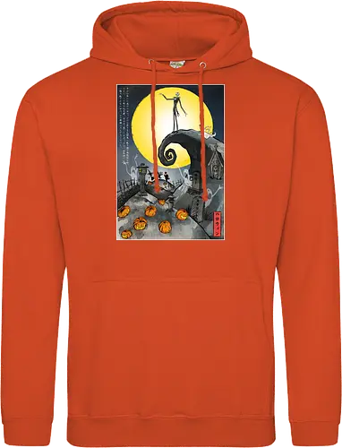 The Pumpkin in Japan - halloween, jack skeleton, zero, Nightmare, japan, japanese art, pumpkins, ghost - Standard Hoodie