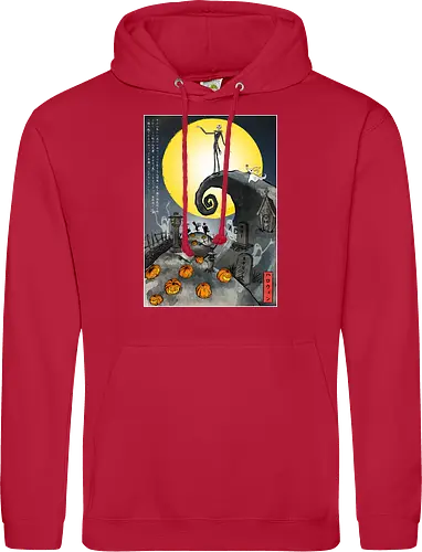 The Pumpkin in Japan - halloween, jack skeleton, zero, Nightmare, japan, japanese art, pumpkins, ghost - Standard Hoodie