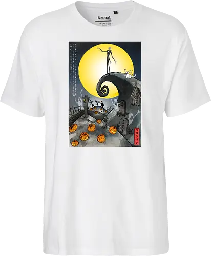 The Pumpkin in Japan - halloween, jack skeleton, zero, Nightmare, japan, japanese art, pumpkins, ghost - Fairtrade T-Shirt
