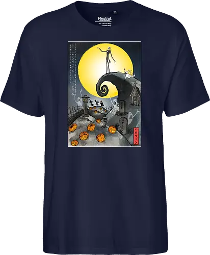 The Pumpkin in Japan - halloween, jack skeleton, zero, Nightmare, japan, japanese art, pumpkins, ghost - Fairtrade T-Shirt