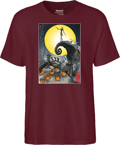 The Pumpkin in Japan - halloween, jack skeleton, zero, Nightmare, japan, japanese art, pumpkins, ghost - Fairtrade T-Shirt