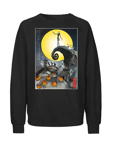 The Pumpkin in Japan - halloween, jack skeleton, zero, Nightmare, japan, japanese art, pumpkins, ghost - Fairtrade Sweatshirt