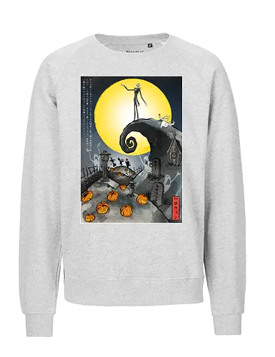 The Pumpkin in Japan - halloween, jack skeleton, zero, Nightmare, japan, japanese art, pumpkins, ghost - Fairtrade Sweatshirt