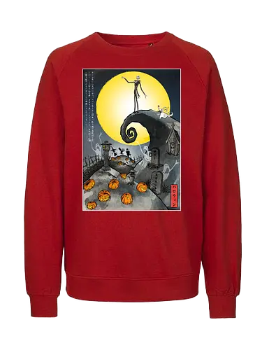 The Pumpkin in Japan - halloween, jack skeleton, zero, Nightmare, japan, japanese art, pumpkins, ghost - Fairtrade Sweatshirt