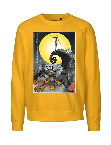 The Pumpkin in Japan - halloween, jack skeleton, zero, Nightmare, japan, japanese art, pumpkins, ghost - Fairtrade Sweatshirt