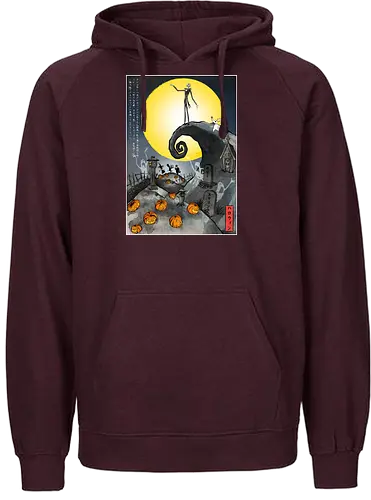 The Pumpkin in Japan - halloween, jack skeleton, zero, Nightmare, japan, japanese art, pumpkins, ghost - Fairtrade Hoodie