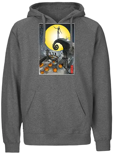 The Pumpkin in Japan - halloween, jack skeleton, zero, Nightmare, japan, japanese art, pumpkins, ghost - Fairtrade Hoodie