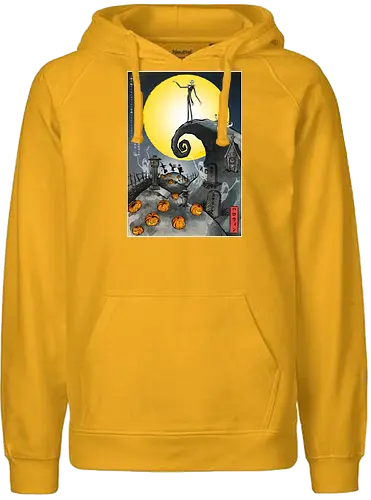 The Pumpkin in Japan - halloween, jack skeleton, zero, Nightmare, japan, japanese art, pumpkins, ghost - Fairtrade Hoodie